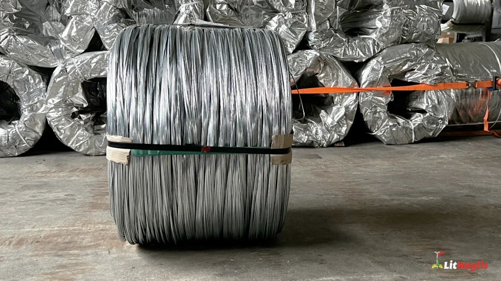 HDG wire coil ready for steel nail production
