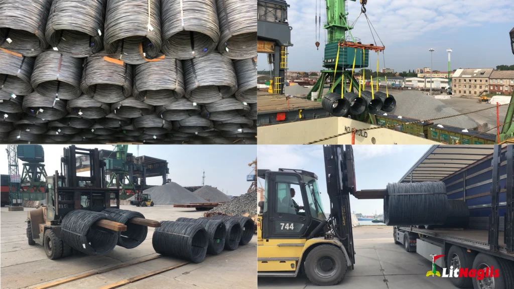 trasporting wire rods for nail manufacturing