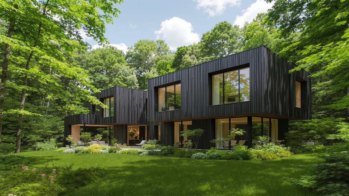 sustainable construction house in the woods
